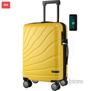 20 Inch Expandable Hard Shell Carry-On Luggage with Spinner Wheels